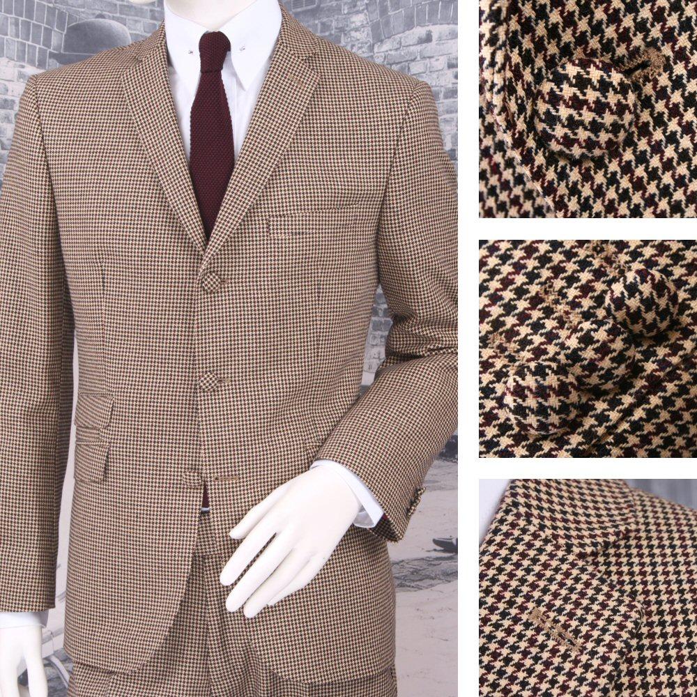 Adaptor Clothing Mod 60's Retro Dogtooth 3 Button Slim STANDARD Suit